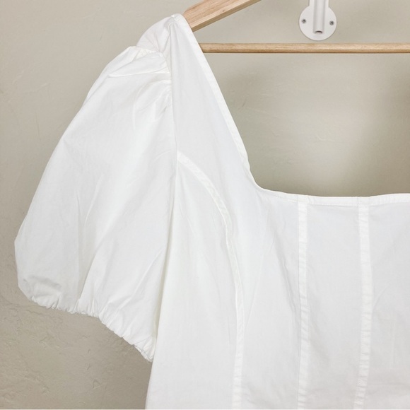 J.Crew Puff Sleeve Squareneck Top in Cotton Poplin - Picture 3 of 9